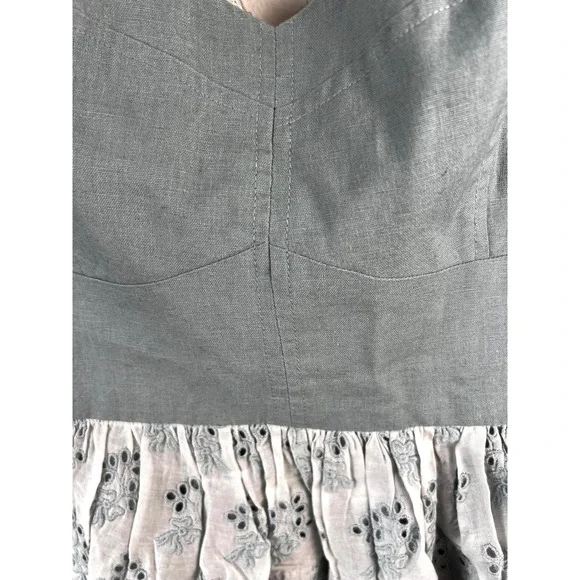 The Great Camelia Top Spaghetti Straps Size Large Tank Blue Cropped Eyelet NEW‎ - Picture 3 of 14